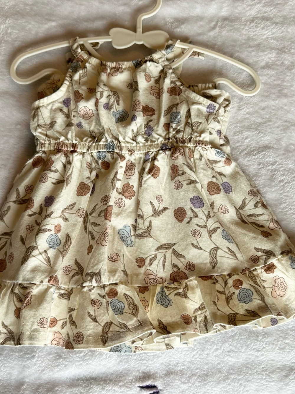 Carter's Cream Floral Tiered Sundress with Pastel Blooms